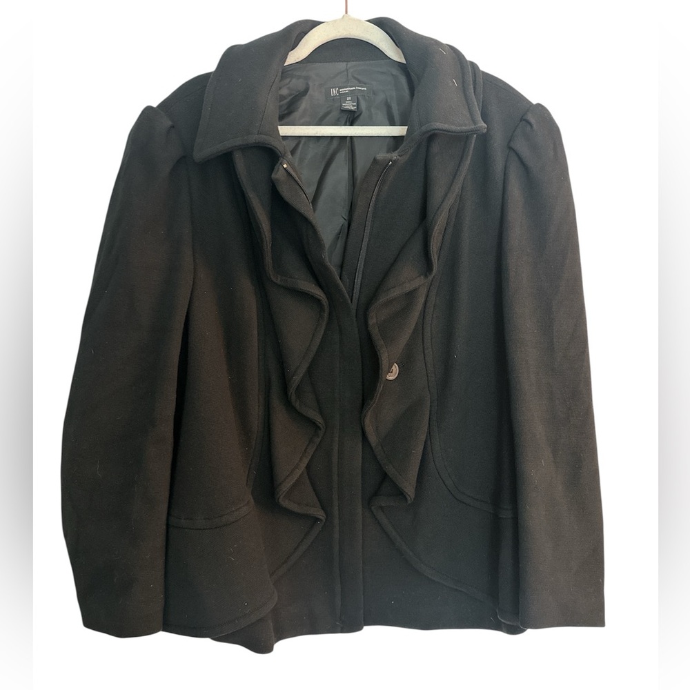 INC International Concepts Black Coat Jacket